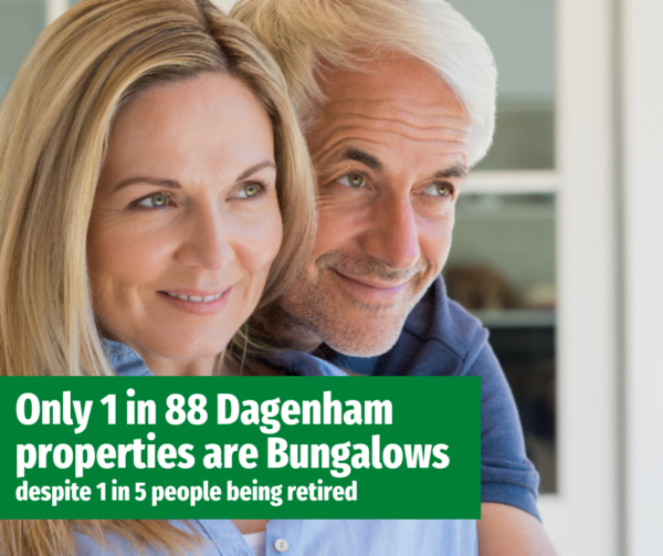 Only 1 in 88 Dagenham properties are bungalows, despite an ageing population. why?